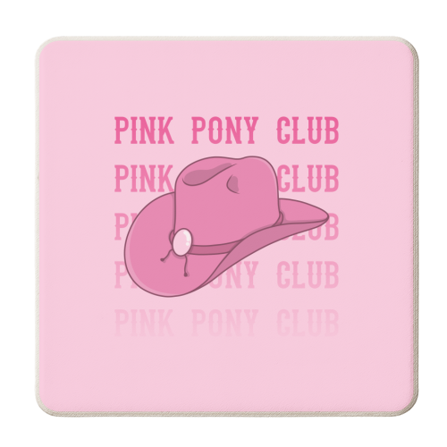 Pink Pony Club - Cowboy Hat - Chappell Roan - personalised beer coaster by Amy Farmer