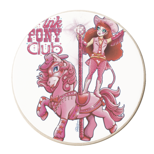 Pink Pony Club II - personalised beer coaster by ARTECCO