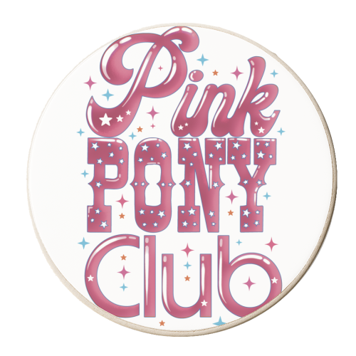 Pink Pony Club (Text) - personalised beer coaster by ARTECCO