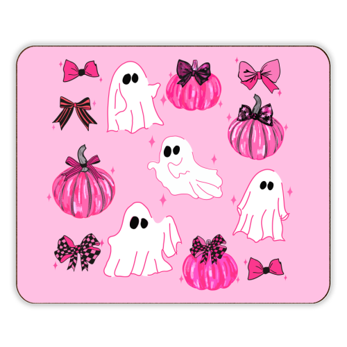 Pink Pumpkin and Ghost Coquette Pattern - designer placemat by EZbie
