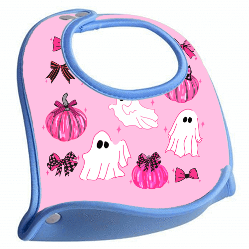 Pink Pumpkin and Ghost Coquette Pattern - feeding bib by EZbie
