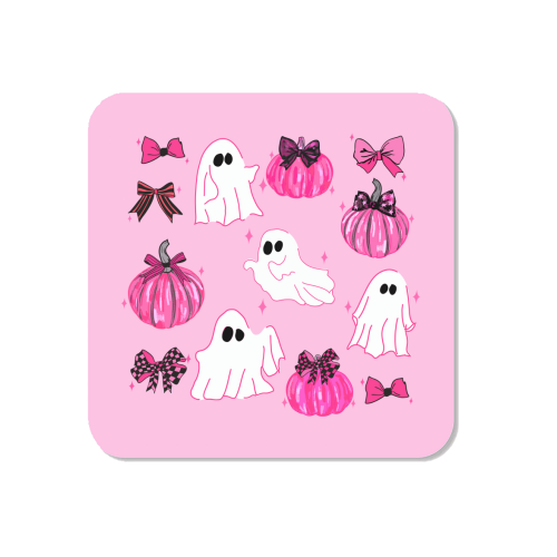 Pink Pumpkin and Ghost Coquette Pattern - Magnet by EZbie