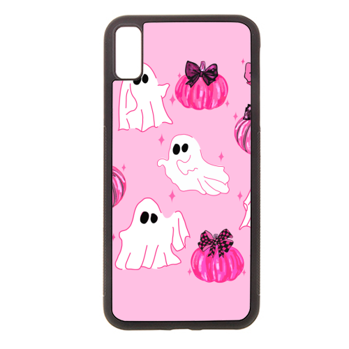 Pink Pumpkin and Ghost Coquette Pattern - stylish phone case by EZbie