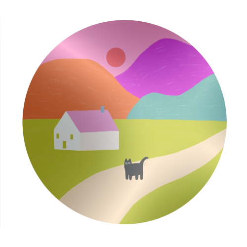 Pink Roof - Circle Sticker by The Paper Tail