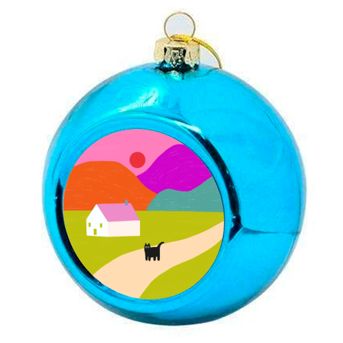 Pink Roof - colourful christmas bauble by The Paper Tail