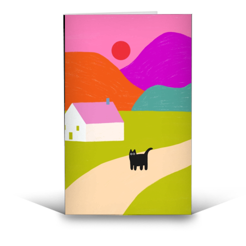 Pink Roof - funny greeting card by The Paper Tail