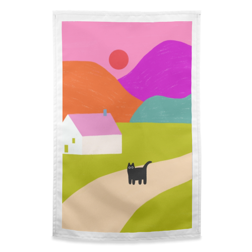 Pink Roof - funny tea towel by The Paper Tail