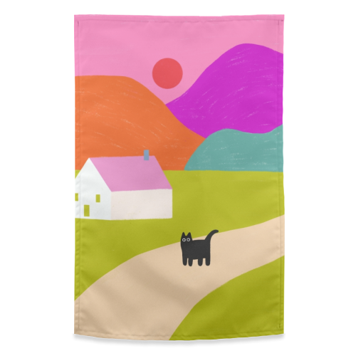 Pink Roof - funny tea towel by The Paper Tail