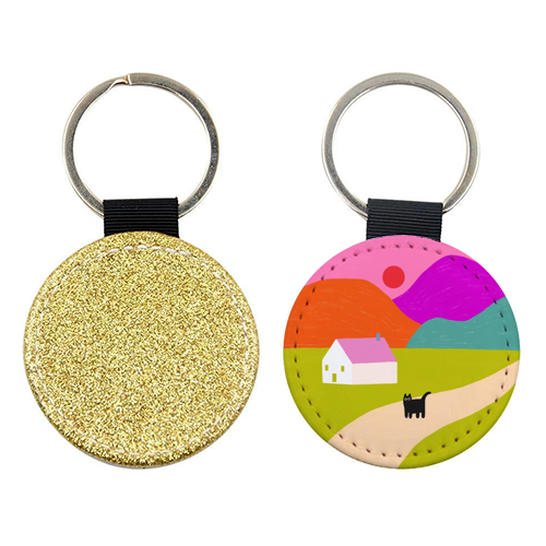 Pink Roof - keyring by The Paper Tail