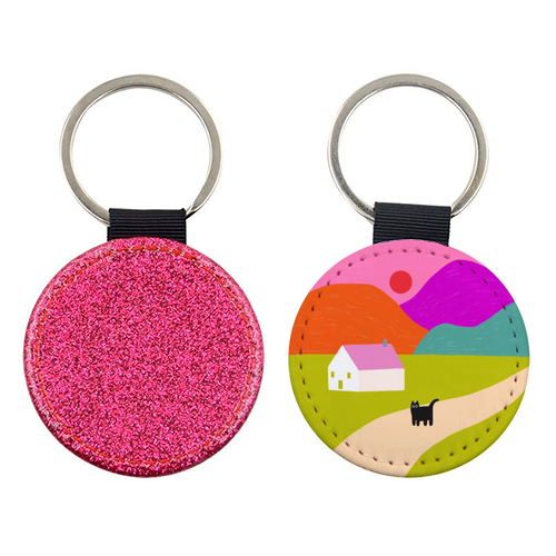 Pink Roof - keyring by The Paper Tail