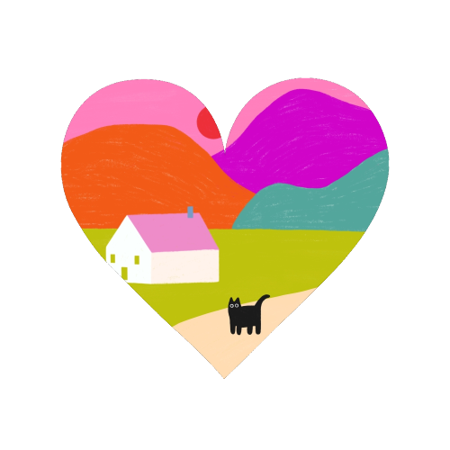 Pink Roof - Magnet by The Paper Tail