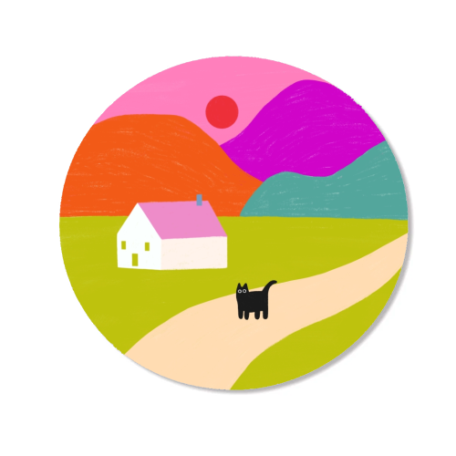 Pink Roof - Magnet by The Paper Tail