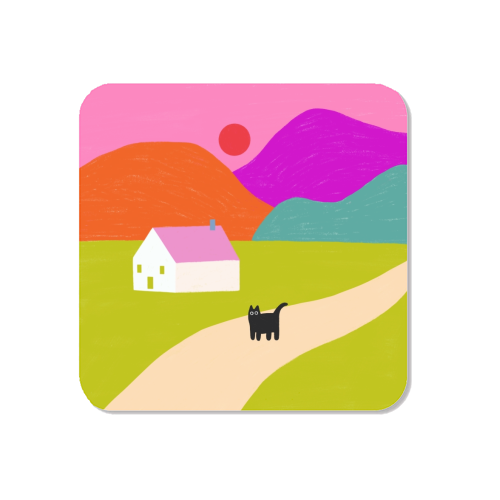 Pink Roof - Magnet by The Paper Tail