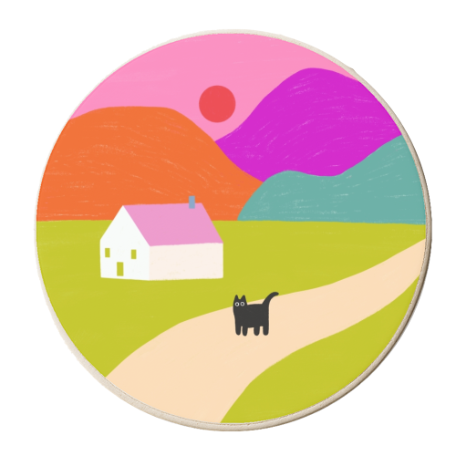 Pink Roof - personalised beer coaster by The Paper Tail