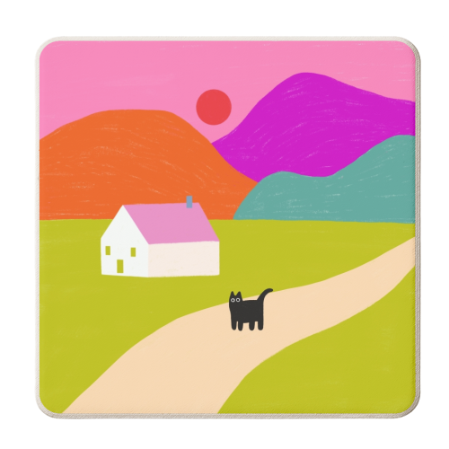 Pink Roof - personalised beer coaster by The Paper Tail