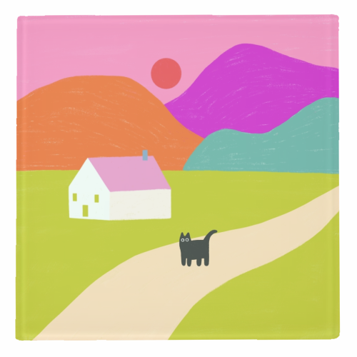 Pink Roof - personalised beer coaster by The Paper Tail