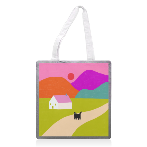 Pink Roof - printed canvas tote bag by The Paper Tail