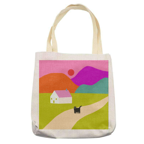 Pink Roof - printed canvas tote bag by The Paper Tail