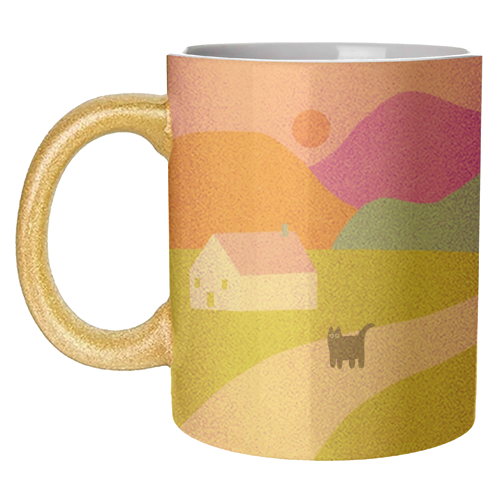 Pink Roof - unique mug by The Paper Tail