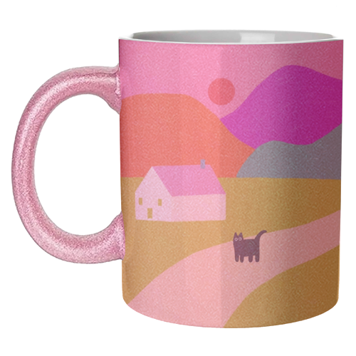 Pink Roof - unique mug by The Paper Tail