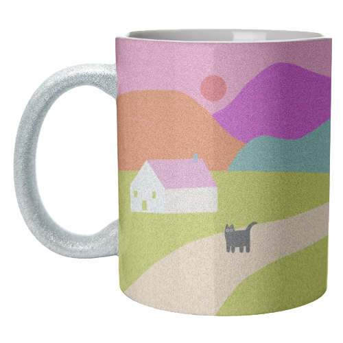 Pink Roof - unique mug by The Paper Tail