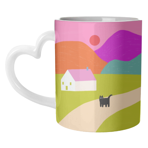 Pink Roof - unique mug by The Paper Tail