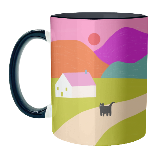 Pink Roof - unique mug by The Paper Tail