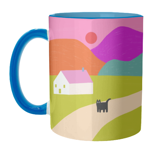 Pink Roof - unique mug by The Paper Tail