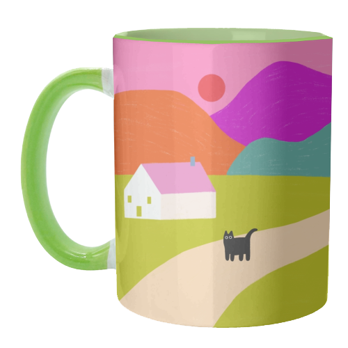 Pink Roof - unique mug by The Paper Tail