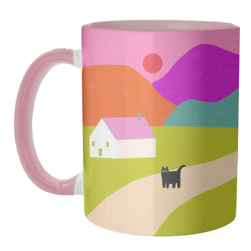 Pink Roof - unique mug by The Paper Tail