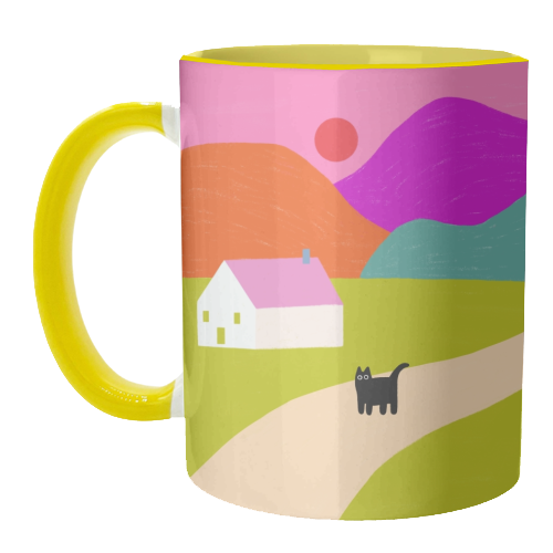 Pink Roof - unique mug by The Paper Tail