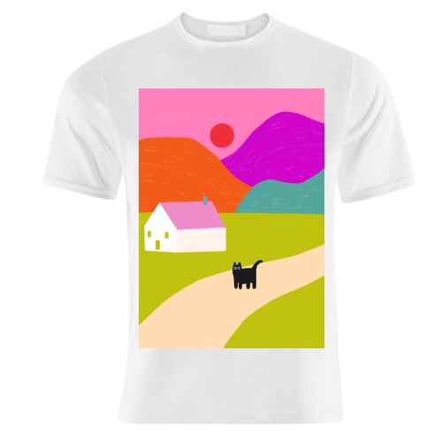Pink Roof - unique t shirt by The Paper Tail