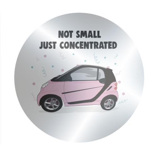Pink Smart Car Print - Circle Sticker by Drawings by Firefly