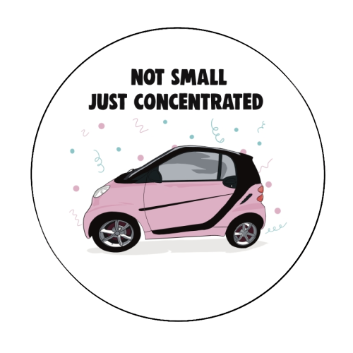 Pink Smart Car Print - Circle Sticker by Drawings by Firefly
