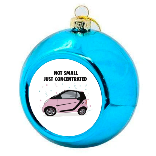 Pink Smart Car Print - colourful christmas bauble by Drawings by Firefly