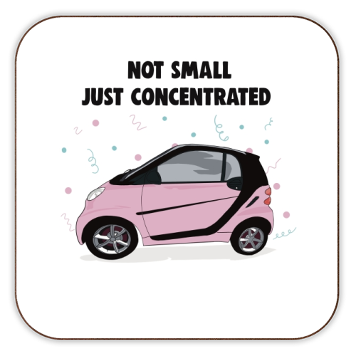 Pink Smart Car Print - personalised beer coaster by Drawings by Firefly