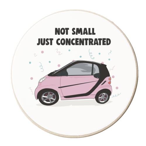 Pink Smart Car Print - personalised beer coaster by Drawings by Firefly