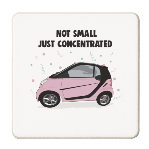 Pink Smart Car Print - personalised beer coaster by Drawings by Firefly