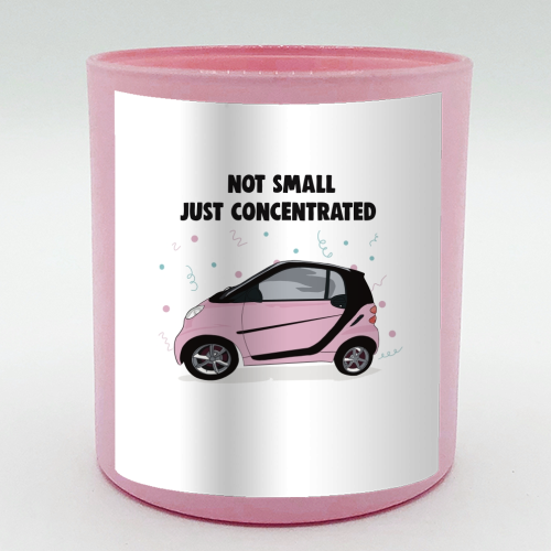 Pink Smart Car Print - scented candle by Drawings by Firefly