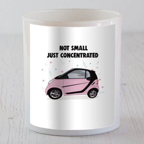 Pink Smart Car Print - scented candle by Drawings by Firefly
