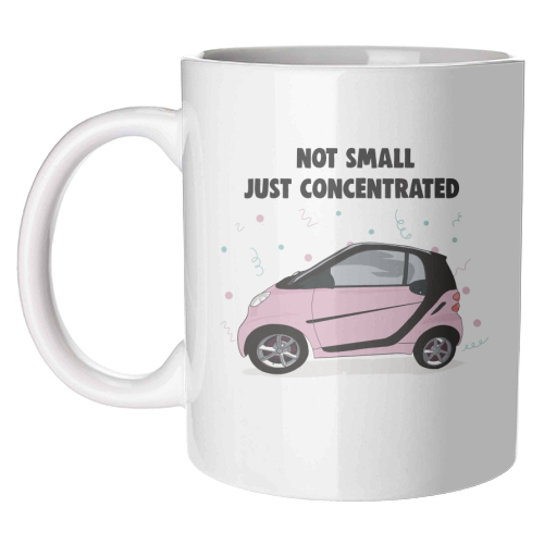 Pink Smart Car Print - unique mug by Drawings by Firefly