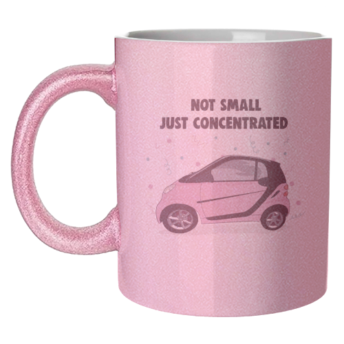 Pink Smart Car Print - unique mug by Drawings by Firefly