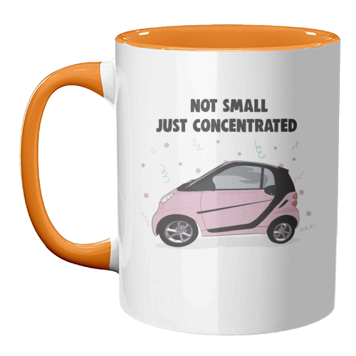 Pink Smart Car Print - unique mug by Drawings by Firefly