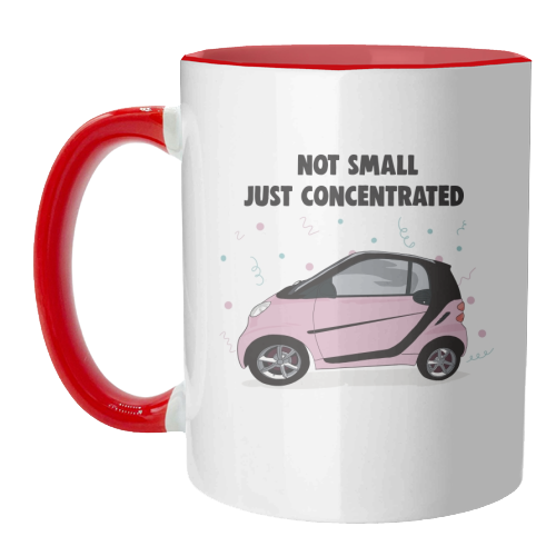 Pink Smart Car Print - unique mug by Drawings by Firefly