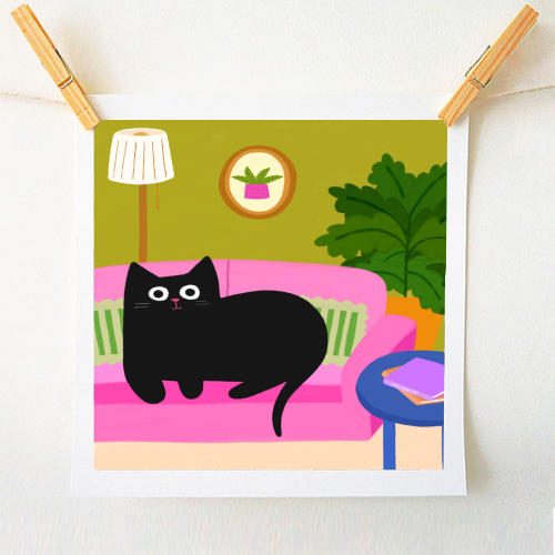Pink Sofa - A1 - A4 art print by The Paper Tail