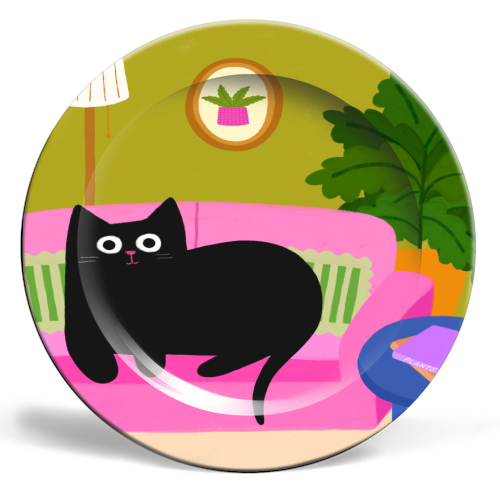 Pink Sofa - ceramic dinner plate by The Paper Tail