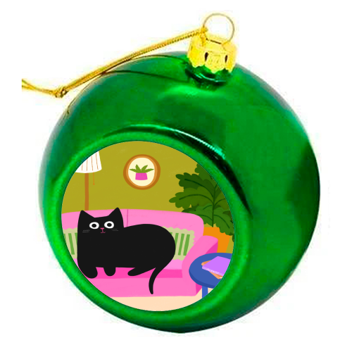 Pink Sofa - colourful christmas bauble by The Paper Tail