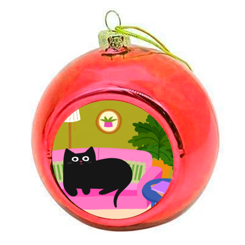 Pink Sofa - colourful christmas bauble by The Paper Tail
