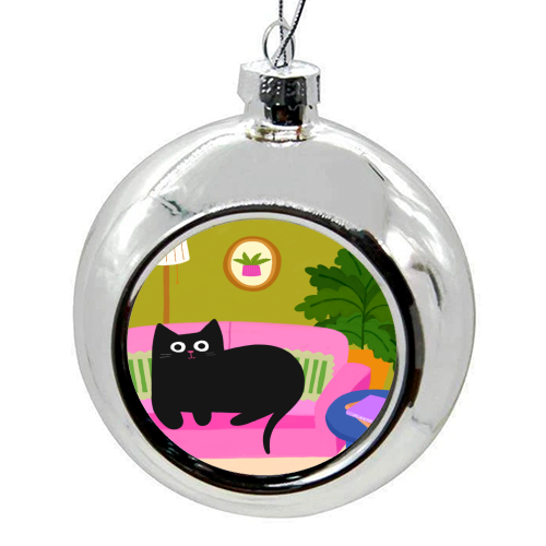 Pink Sofa - colourful christmas bauble by The Paper Tail