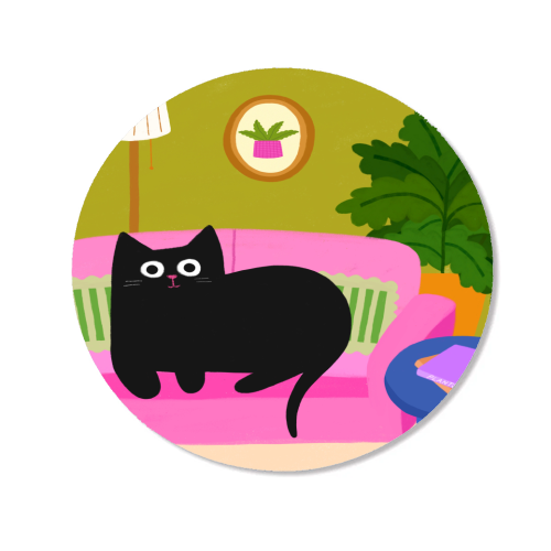 Pink Sofa - Magnet by The Paper Tail